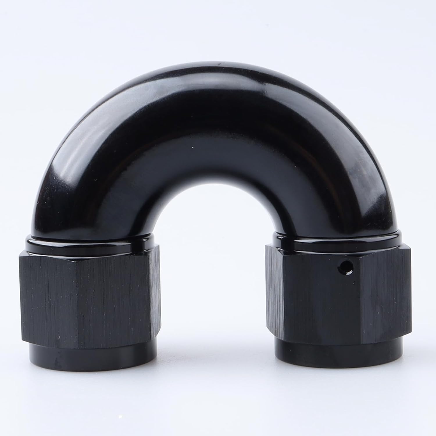 AC PERFORMANCE -16 AN Female to -16 AN Female 180 Degree One Piece Full Flow Swivel Coupler Fitting Aluminum Black