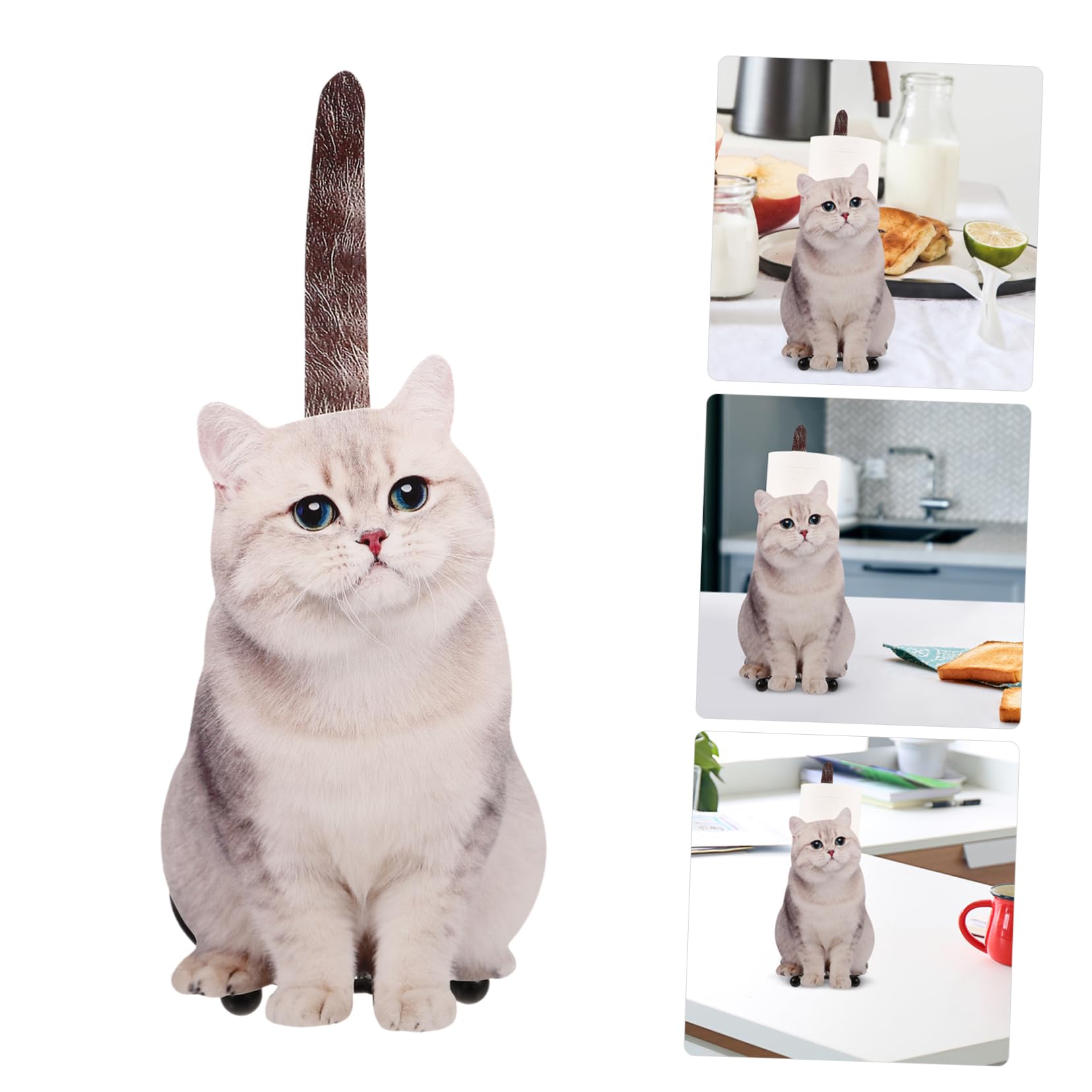 SOLUSTRE Porte-Papier Toilette en Fer de Chat Mignon Rangement pour Rouleau, Accessoire Décoratif Compact pour Salle de Bain et Salon