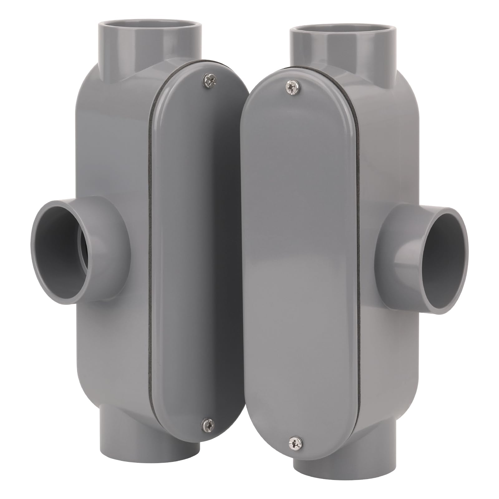 4Pack 3/4 Inch Rigid PVC Conduit Body Type LB, Slip x Slip PVC Conduit Bodies LB Type with Cover and Gasket, Gray — Amazon image 24