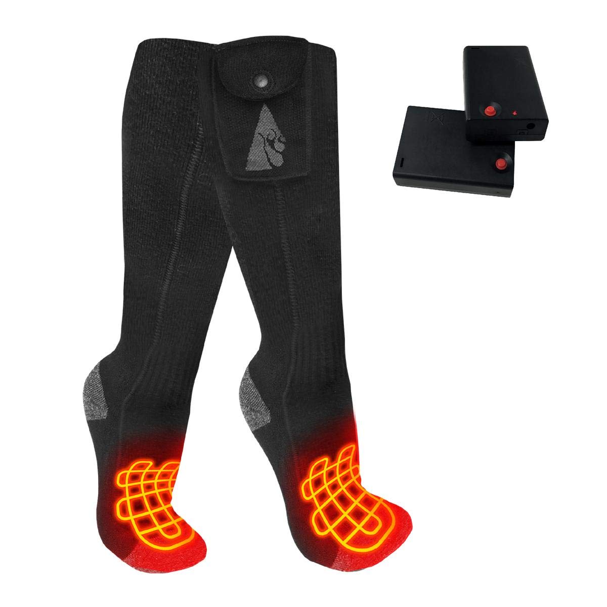 ActionHeat Classic AA Battery Heated Socks for Men and Women ¬– Lightweight Cotton Blend Heating Socks with Built-in Heating Panels for Outdoor Winter Activities – S/M, L/XL, XXL – Black and Grey-image-10