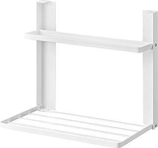 山崎実業(Yamazaki) 洗濯機横 マグネッ ト折り畳み棚 2段 ホワイト 使用時:W41×D26×H36.5cm タワー tower 洗面所 収納ラック タオルラック 折りたたみラック 1717