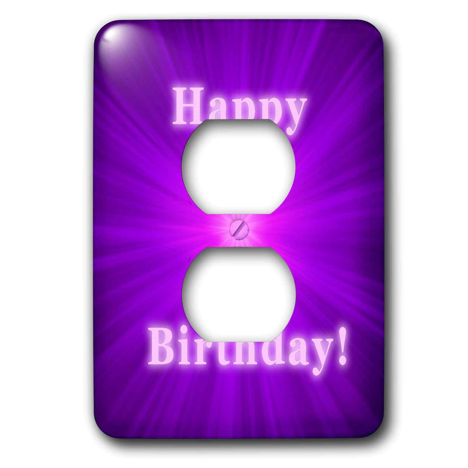 Carte d'anniversaire double vue rose et violette pour table de fête