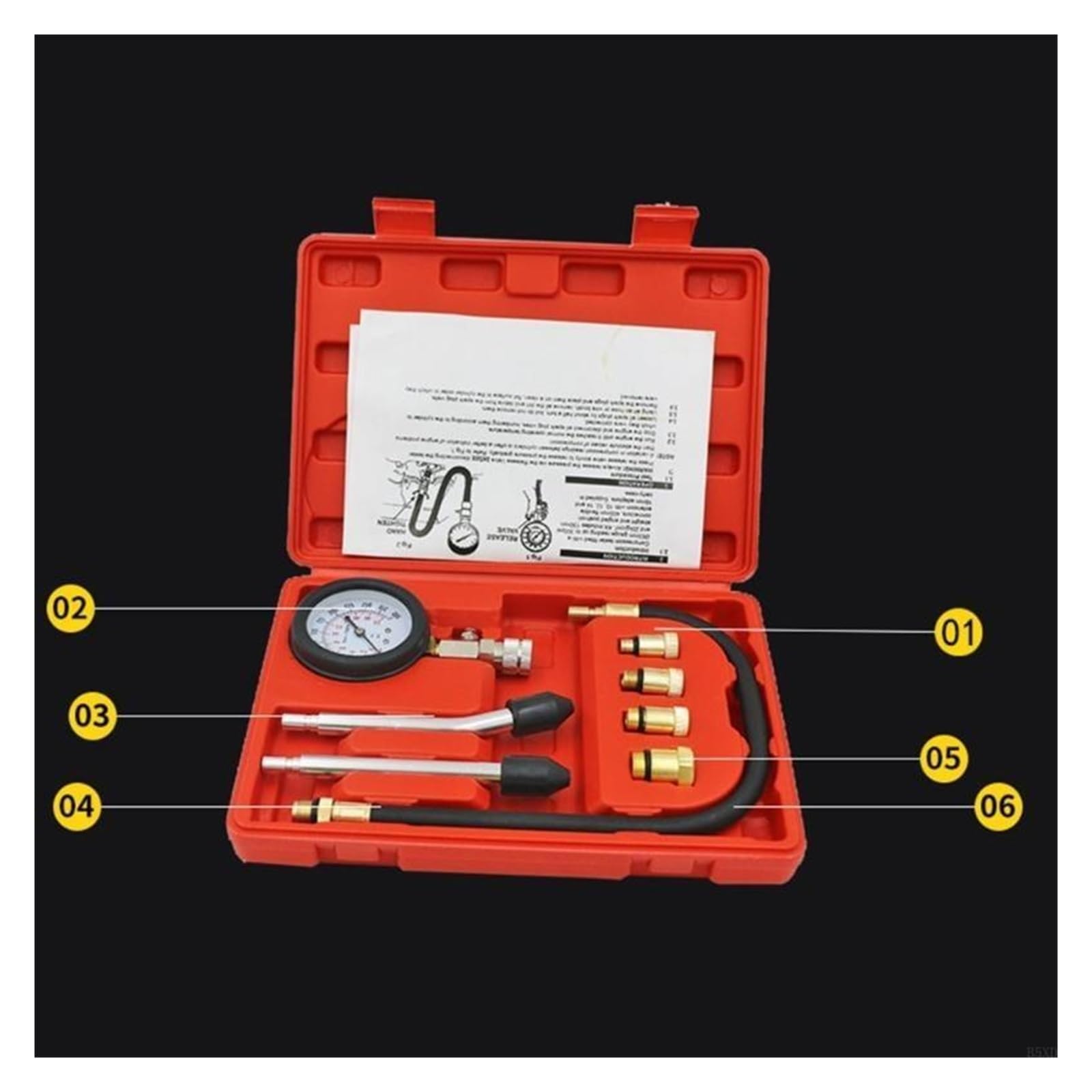 Probador de compresión Cilindros Motor Gasolina Herramienta for automóviles 0-300 PSI Herramienta de Prueba