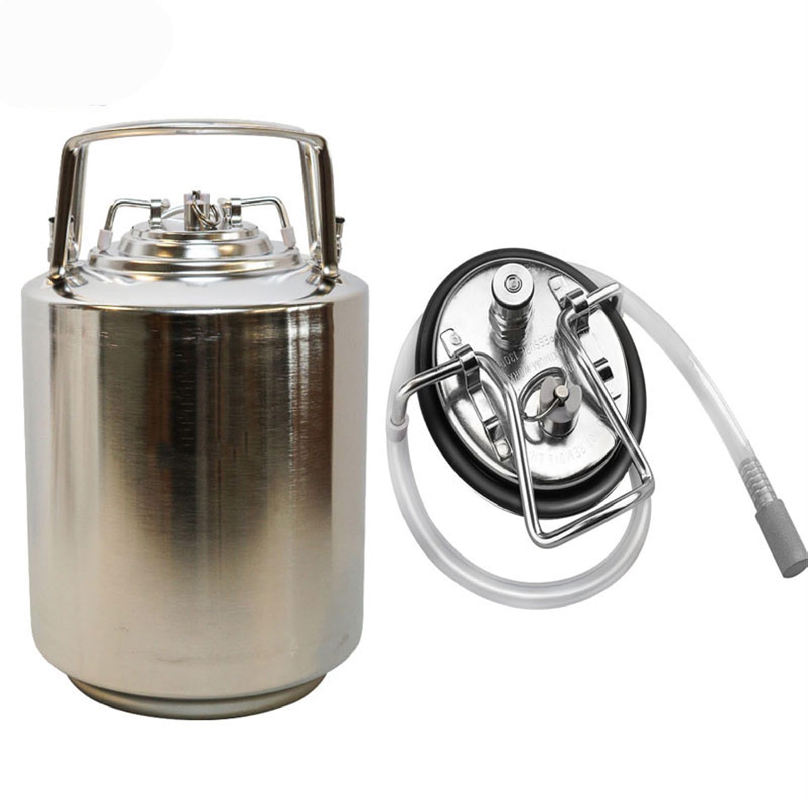 Beczka na piwo 6 do 24,5 l 304 dzbanek do kawy z azotem ze stali nierdzewnej Beer Keg Mini Keg Beer Growler Warzenie piwa(18.5L)