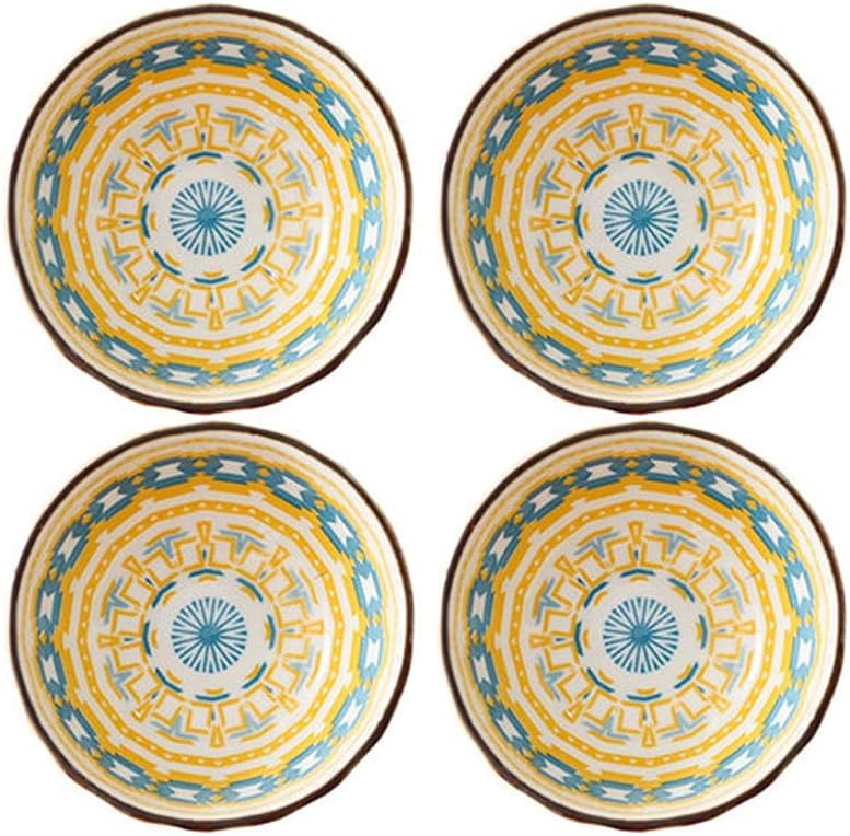 GeRRiT Snack Serving Dishes 4-inch Ceramic Sauce Dish Set Olive Oil Dipping Bowl Set of 4, Serving Soy Sauce for Ketchup Vinegar Sushi Barbecue Sauce or Seasoning Bowl Dessert Dishes