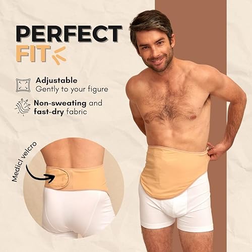 Miniatura 5 de SIIL Cinturón de ostomía para hombre + protector  Fundas para bolsas de colostomía e ileostomía para deportes y natación  Cinturón de estoma