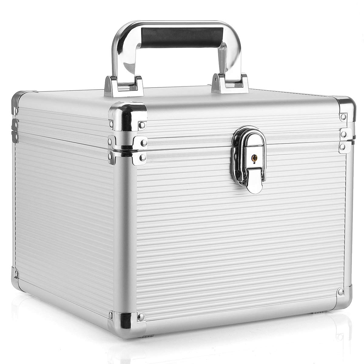 MASUNN3.5 Inch Hard Disk Drive Storage Protection Carrying Case Aluminum Box With Key 10 Bay