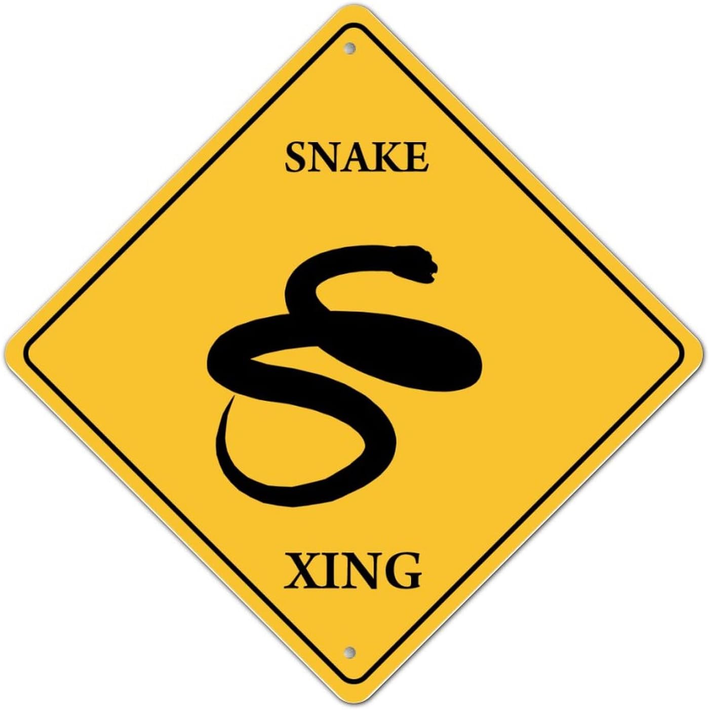 Metal Sign Plaque Snake Xing Snake Crossing Warning Sign Caution Beware