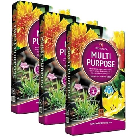 VTL® 3 x 40L Growmoor Plant Care Compost Basket Soil Pot Garden Borders Multi Purpose Cover