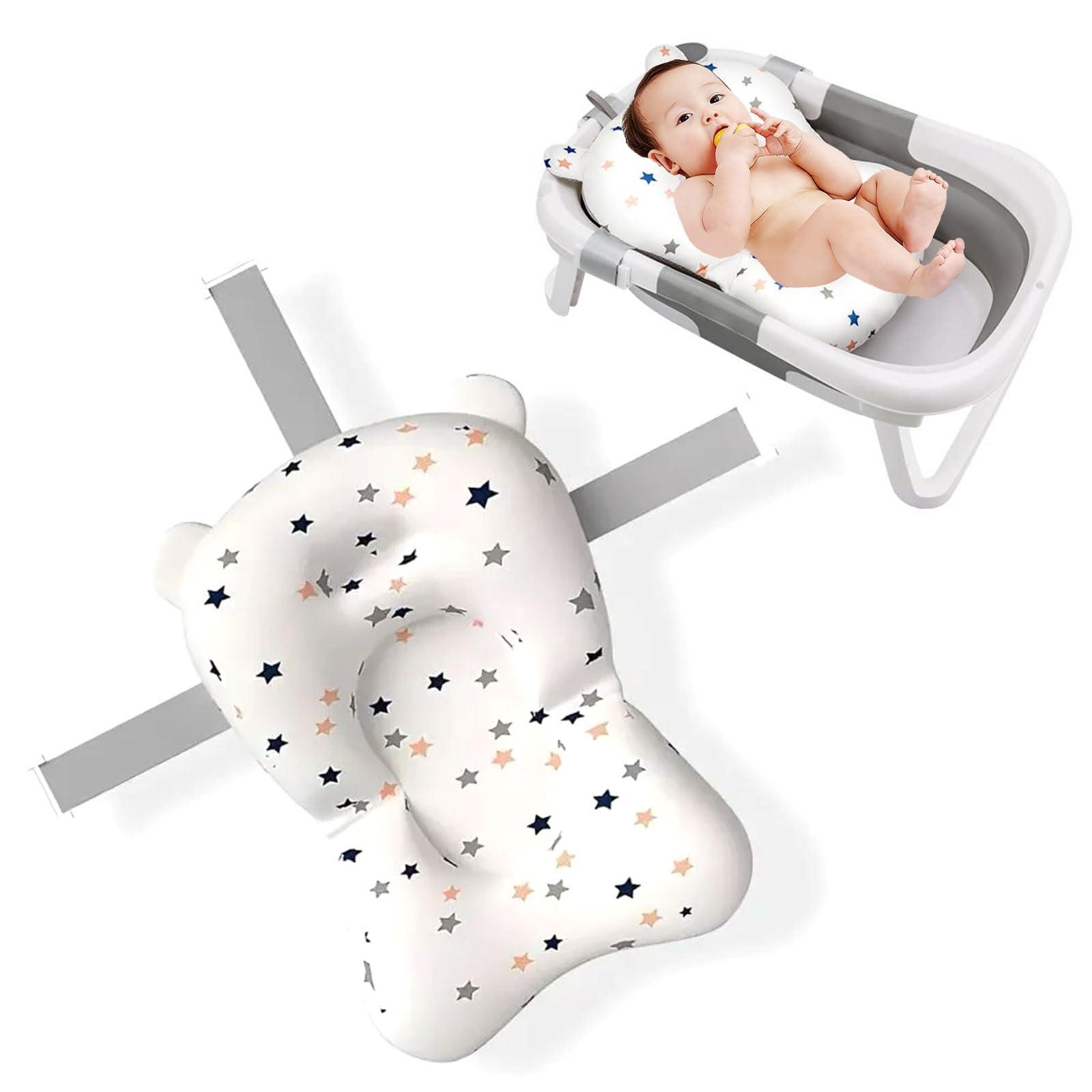 Riduttore Vaschetta Bagnetto Neonato, Cuscino Bagnetto Neonato, Riduttore Bagnetto Neonato, Tappetino da Bagno per Neonati, Galleggiante Tappetino da Bagno Per Bambini, per Bambino 0-3 anni