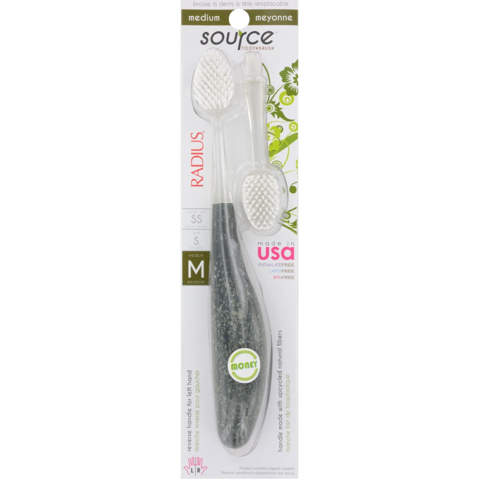 Radius Source Toothbrush with Replacement Head - Medium - Case of 6