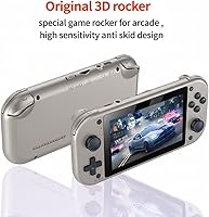 Vista 2 de Consola de videojuegos portátil retro de mano, pantalla IPS de 4.3 pulgadas, sistema Emuelec, 64 GB, más de 20.000 juegos, sistema de juegos clásico