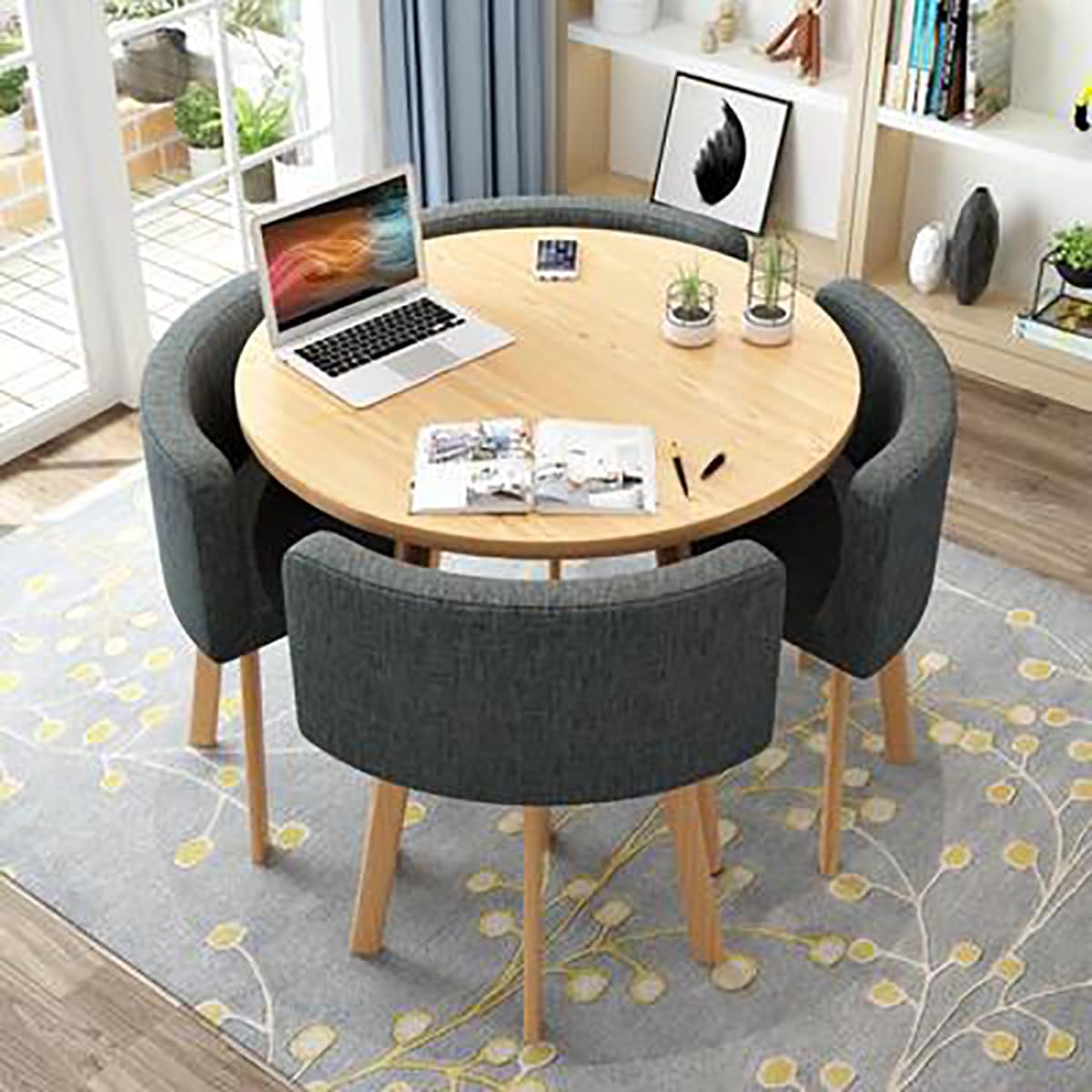 Table et Chaise Encastrables Petit Bureau Salle de Réceptiontable Basse et Chaise Ensemble Table de Réception et Chaise Table de Négociation Vente Boutiques Réunions Petites Tables Rondes