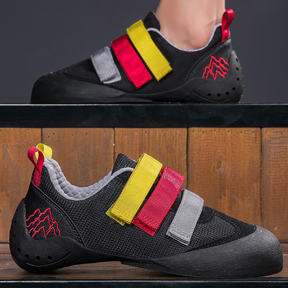 Scarpe da Arrampicata da Uomo Scarpette da Boulder Antiscivolo Traspiranti Chiusura Autoadesiva Smorzamento per L'Arrampicata Sportiva