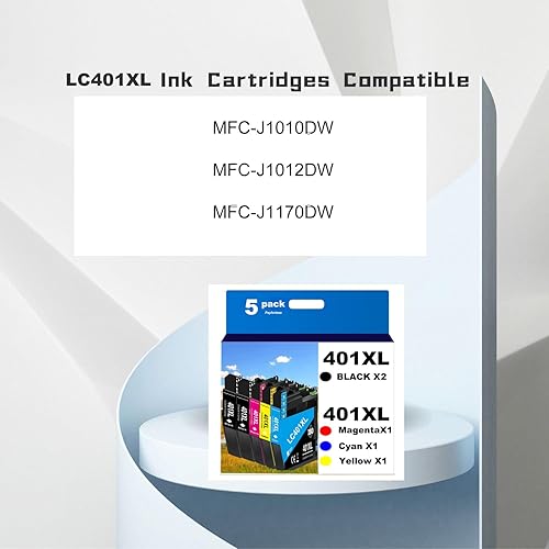 Miniatura 2 de PayForLess LC401XL - Cartuchos de tinta para impresora Brother compatibles con cartuchos de tinta LC401 401XL para impresora MFC-J1010DW MFC-J1012DW