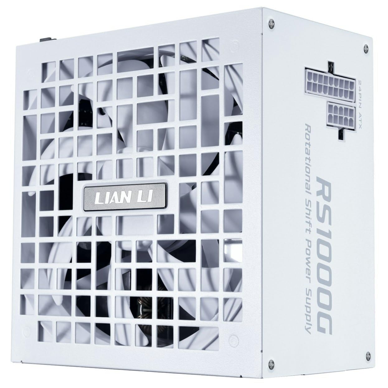 Lian Li RS Series Power Supply – 1,000 W White | 80 PLUS Gold Efficiency, ATX 3.1, Fully Modular, Rotatable AC Connector, Modern Quiet Gaming PC PSU