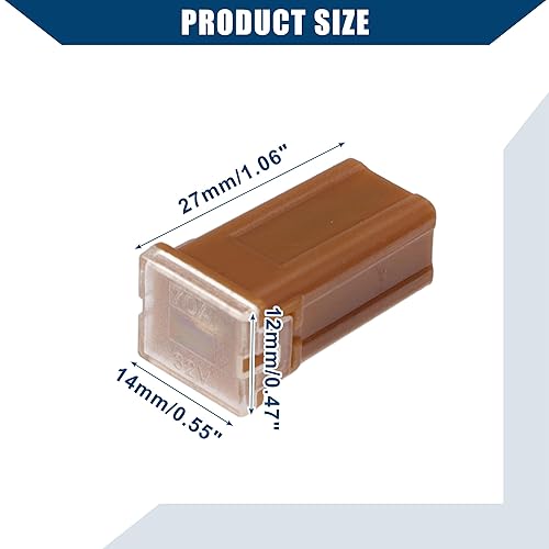 Miniatura 5 de Hihaha Fusibles de micro cartucho de 70 AFMM interior del motor Fusibles tipo caja M para coche camión, metal plástico duradero, 10 unidades, marrón