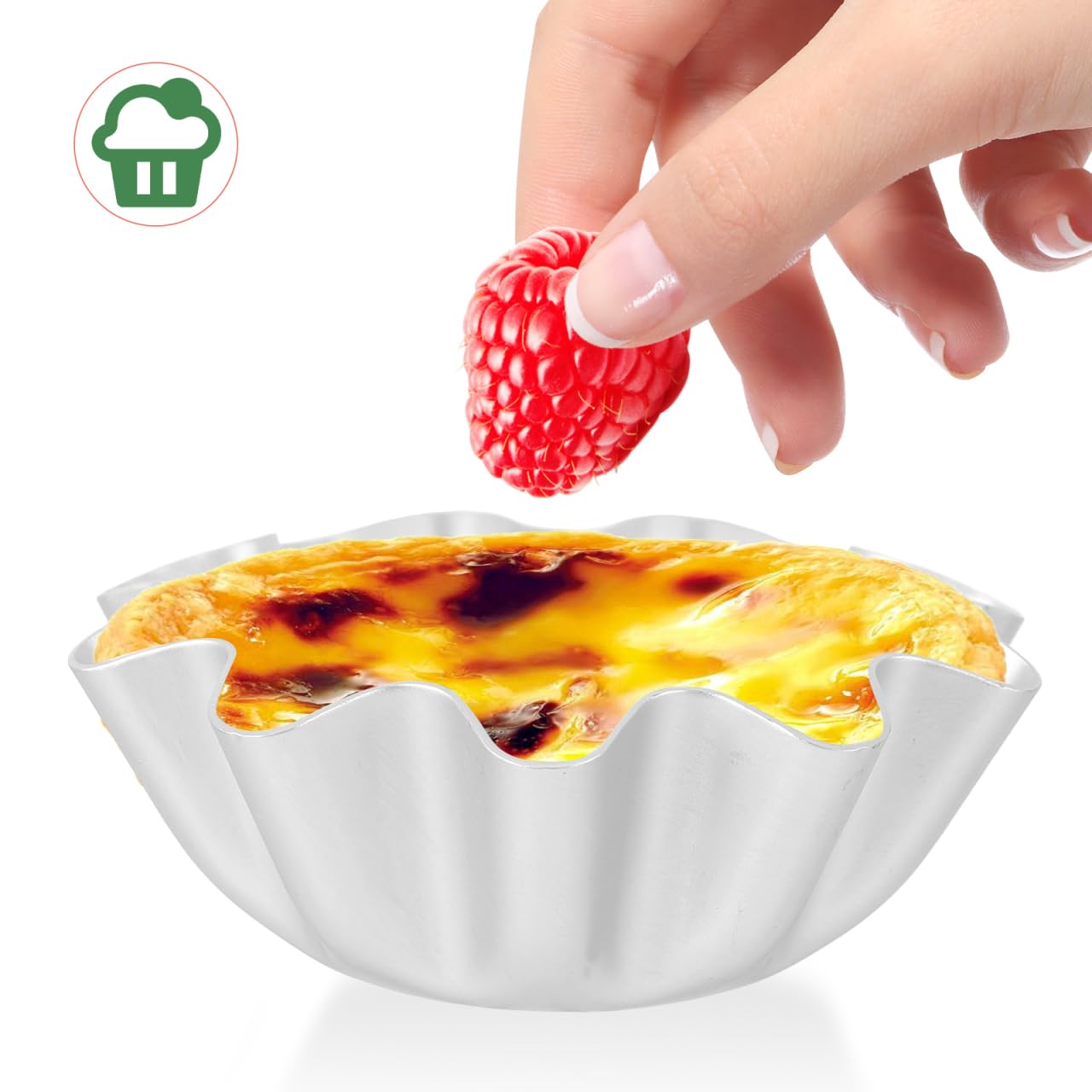 Luxshiny 12 moldes para tartaletas de huevo, herramientas para hornear tartaletas, moldes de gelatina de metal, moldes para tartas, moldes antiadherentes, moldes para pudín, utensilios de cocina,