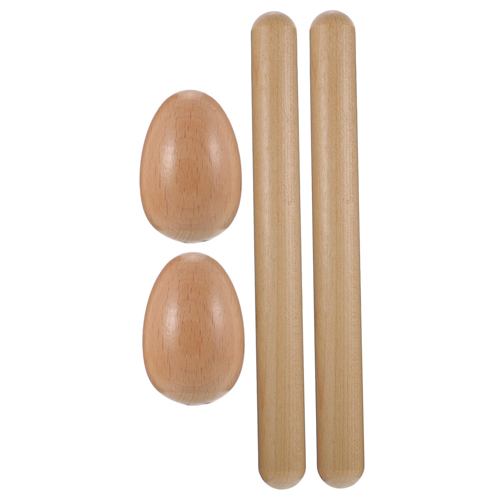 BESPORTBLE 1 Set Orff Wood Egg and Rhythm Sticks Educational Percussion Instruments for Creativity and Development for Home School and Kindergarten