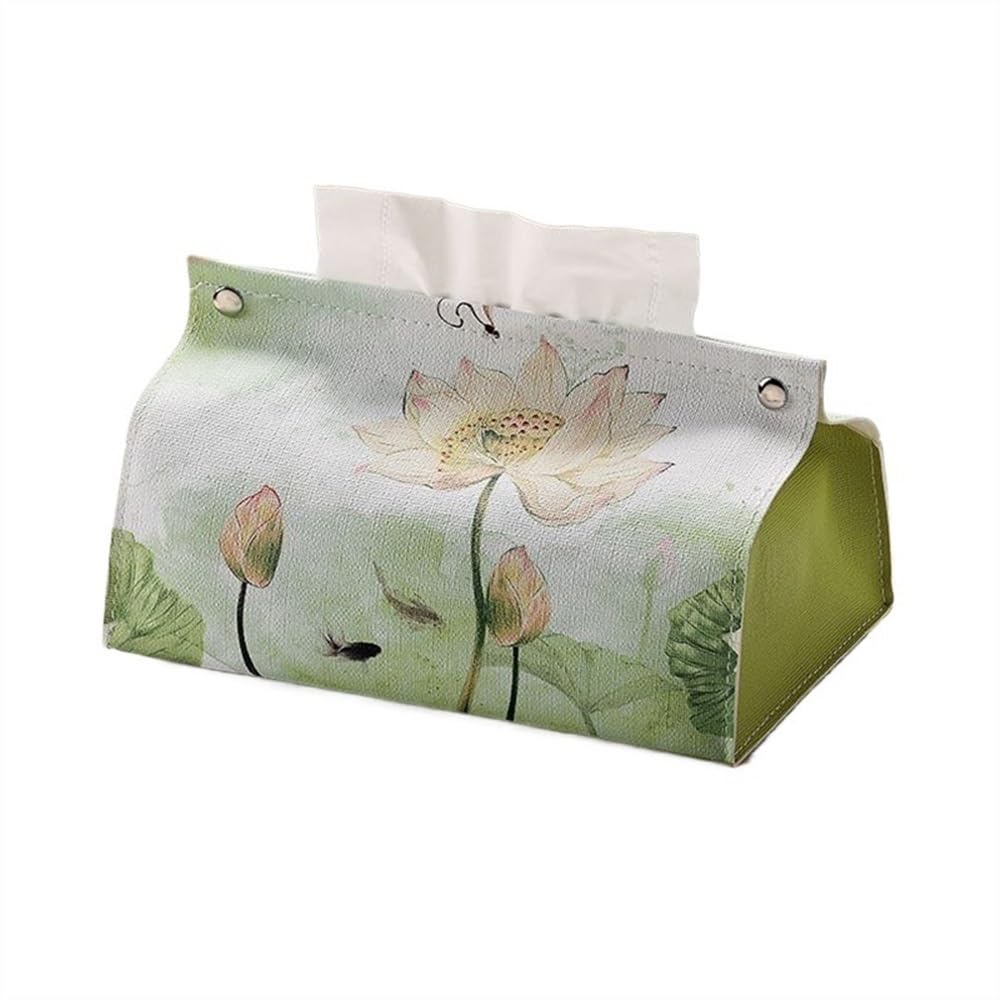 Tissue Case Tissue Box, Chinese Retro Household Holder Organizer, Artificial leather Cover Living Room Paper Drawer Bag Tissue Dispenser(Multi-colored)