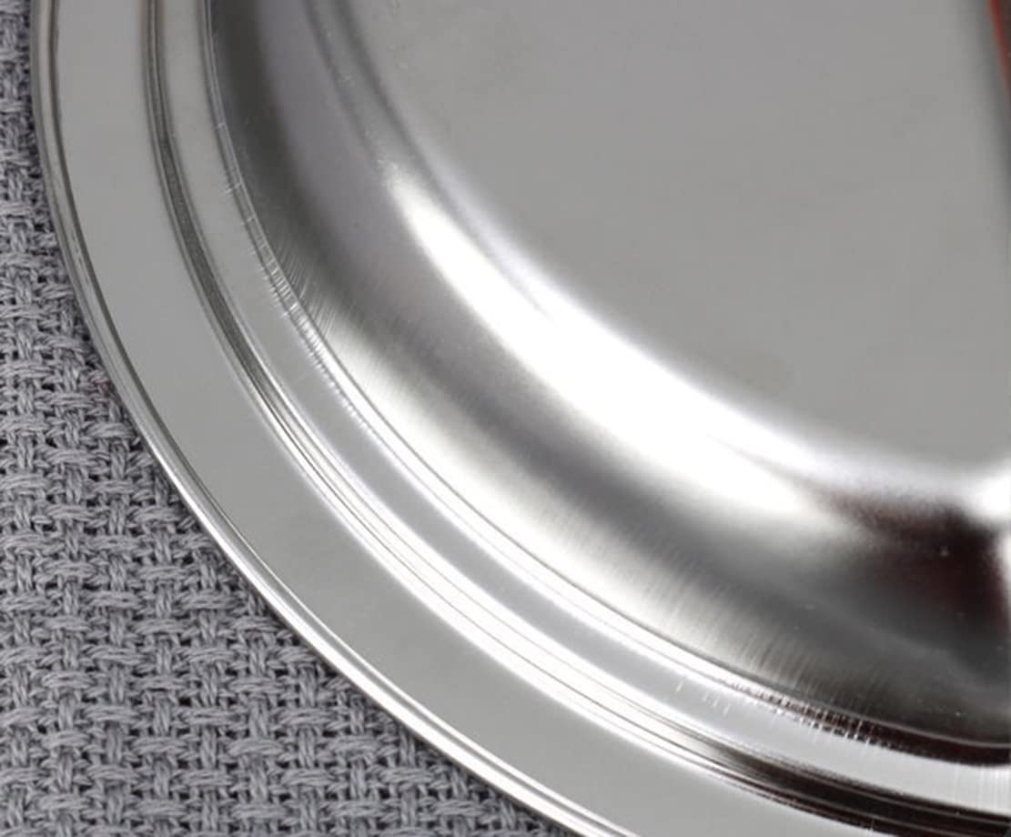 Assiette à Compartiments en Acier Inoxydable avec 3 Compartiments pour Enfants et Adultes pour le Camping (26cm,10)