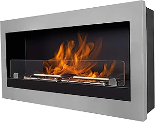 Camino a Bioetanolo da Parete 45x85 cm Karlsen Verona Acciaio