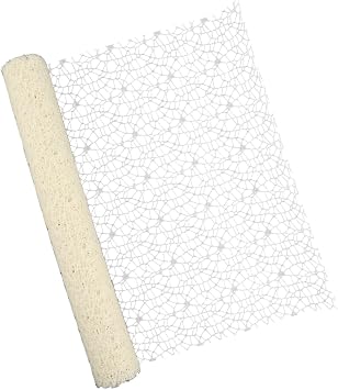Fancyes Jacquard Mesh Floral Wrapping Paper for Bouquets, 177 x 20 in Roll, Milky White for Wedding Decor and DIY Crafts