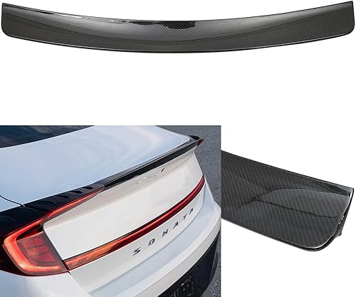 Miniatura 2 de SCITOO Alerón de fibra de carbono para ventana trasera para Hyundai Sonata 2020 2021 para Hyundai Sonata negro brillante alerón trasero