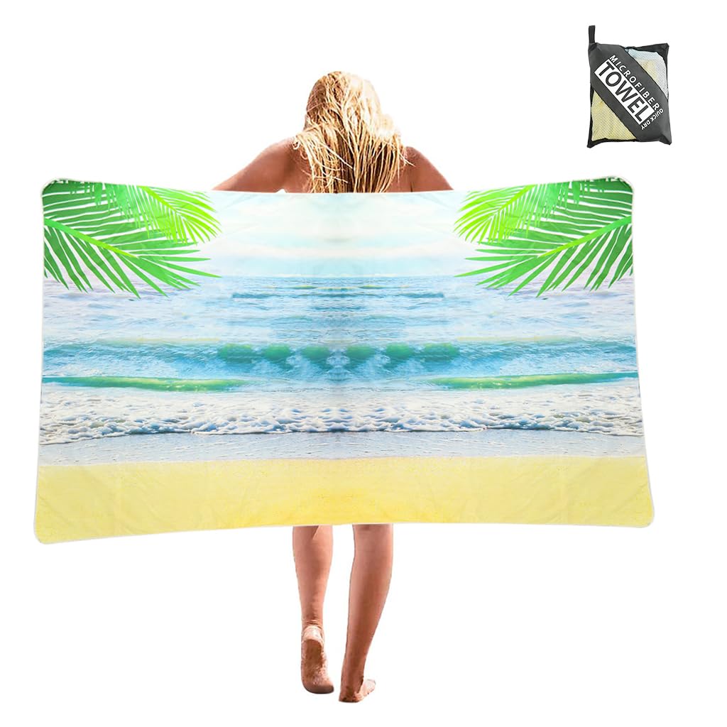 zibuyu Zibuyu® Quick Dry Beach Wear for Women and Men – Sandproof Fitness Towel & Blanket with Storage Mesh Bag for Beach Outfits and Swimsuit Cover Up – Lightweight Mat for Travel & Vacation-picture-42