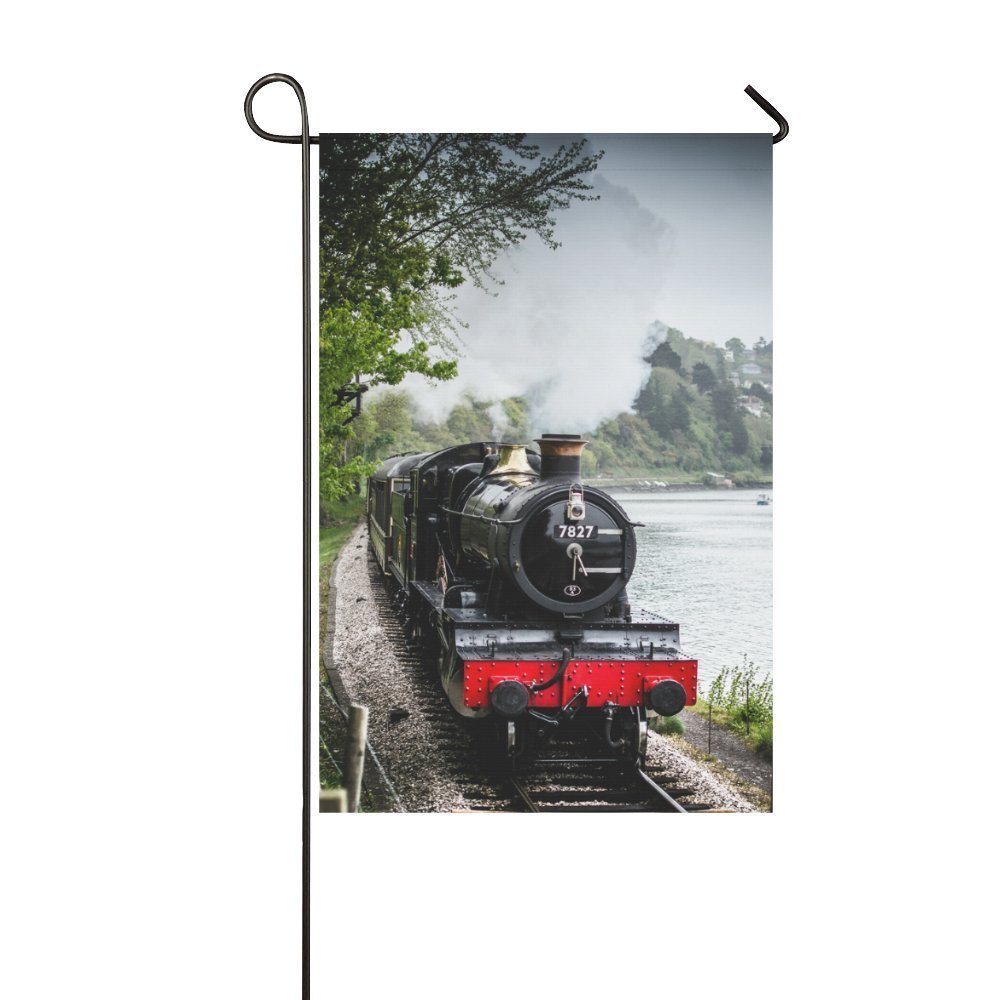 Steam Train Yard Garden Flag 12 x 18 Inches