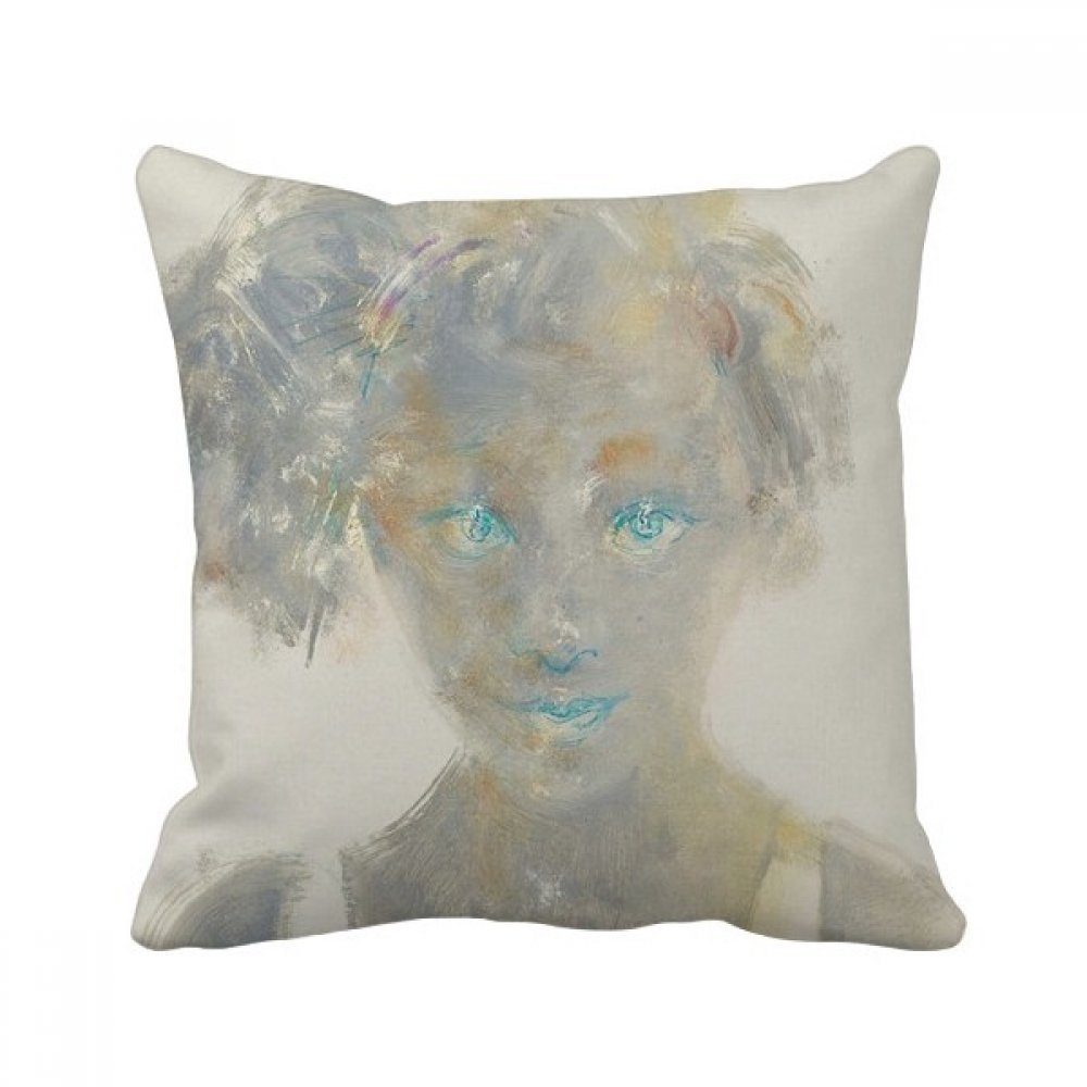Peinture carrée bleu eye oreiller de insert cover de maison 40cm