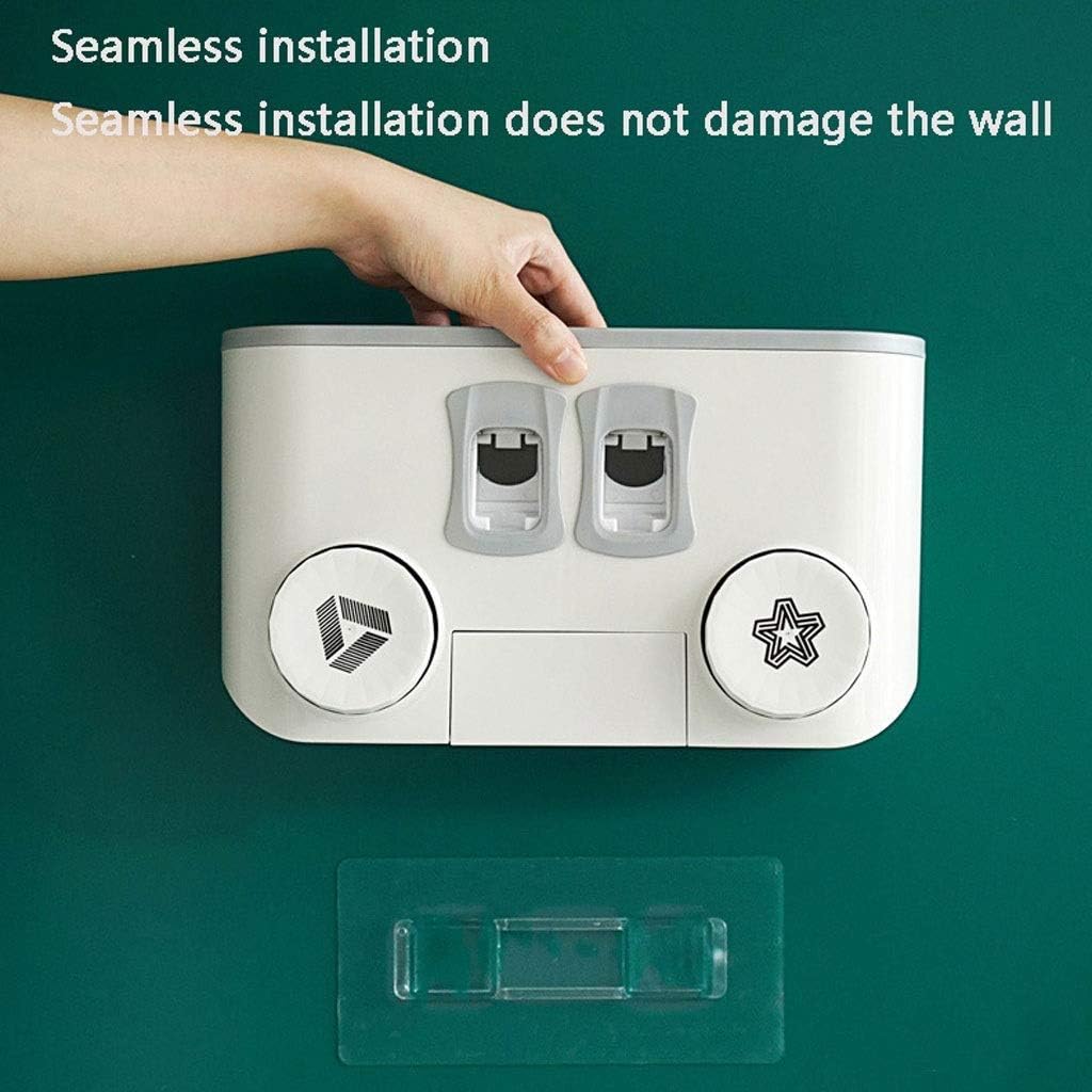 Toothbrush Holder, Wall Mounted Automatic Toothpaste Dispenser(E)