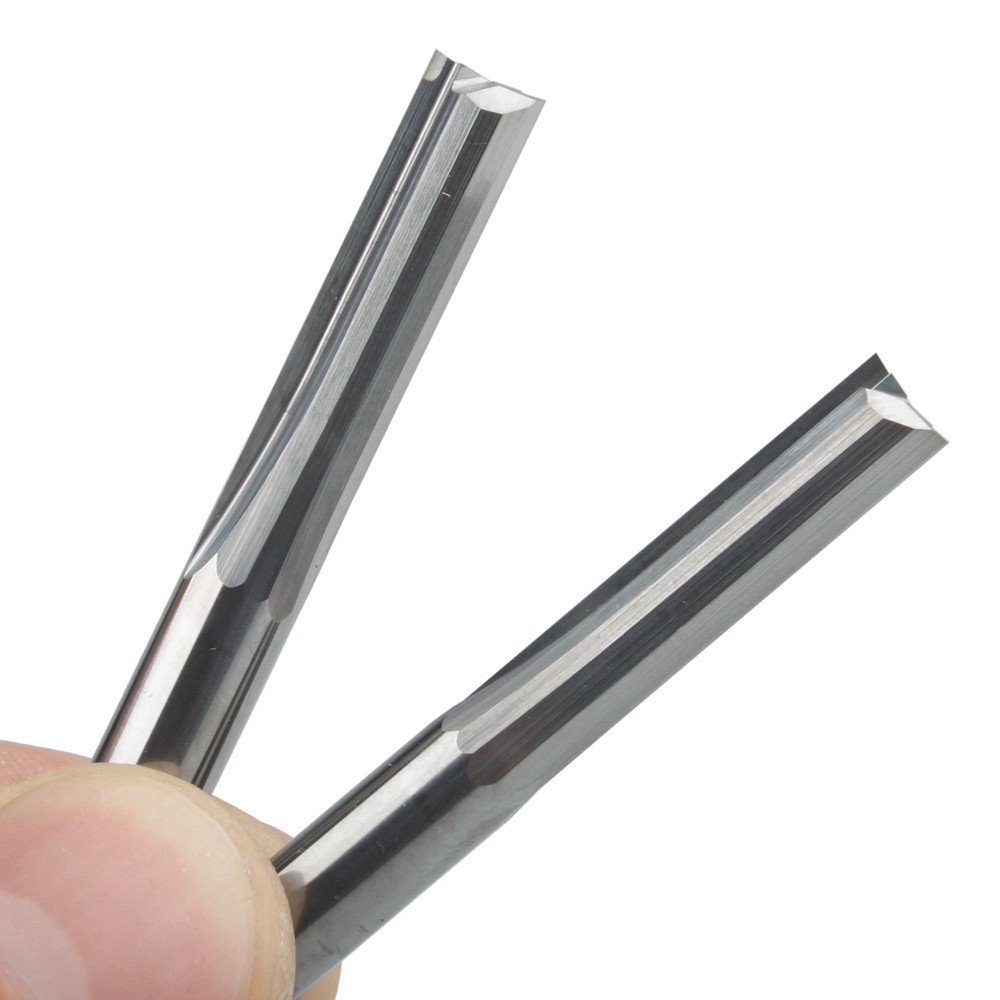 5 szt. Zestaw frezów obosiecznych z prostym rowkiem - 5 mm, 6 mm, 8 mm, 10 mm trzpień z węglika spiekanego do grawerowania CNC(6x6x25x50L)