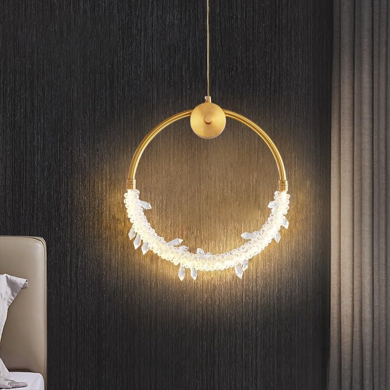 Modern Copper Ring Small Chandelier Indoor Bedside Hanging Light Restaurant Bar …