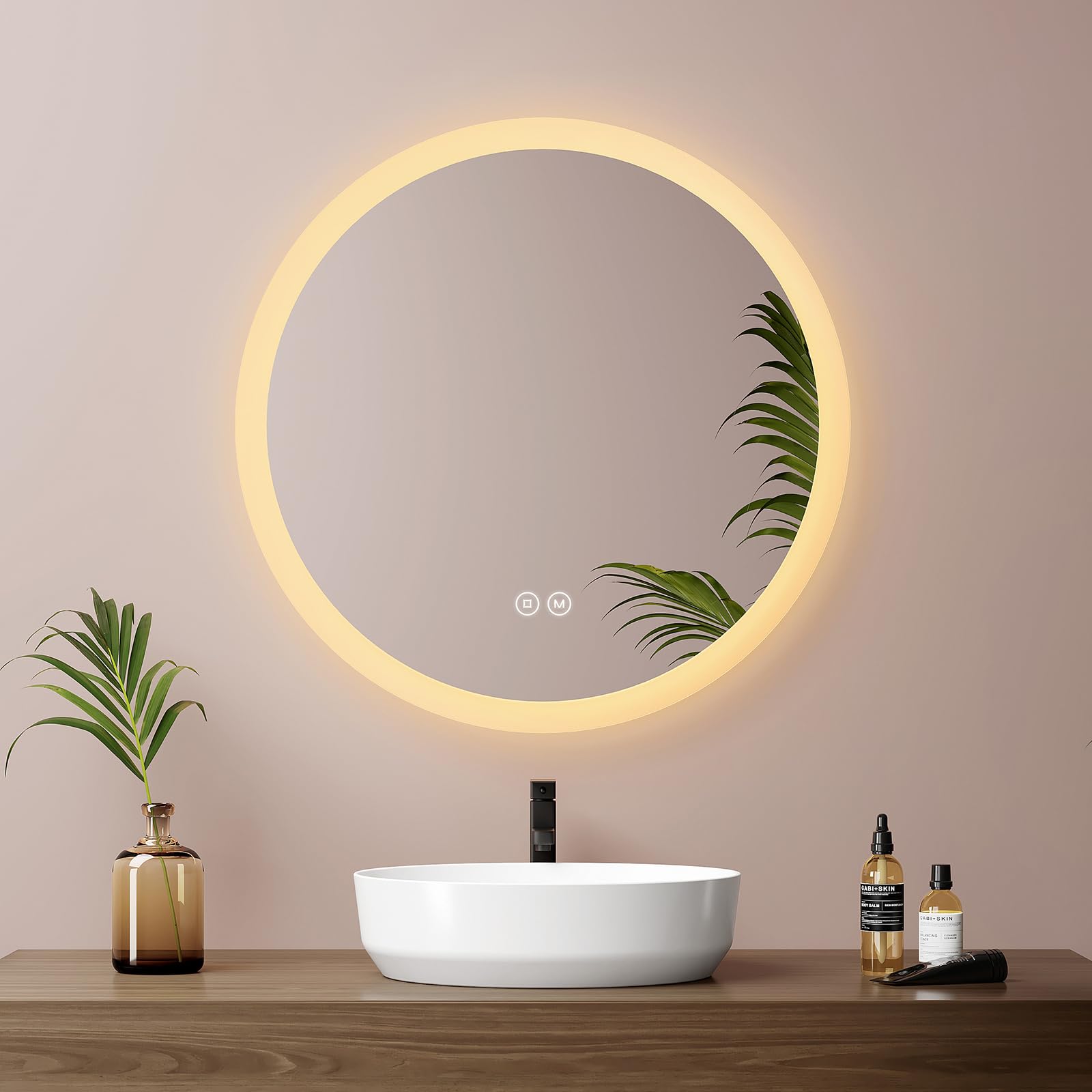 Miroir lumineux salle de bain rond EMKE 50 cm sans buée