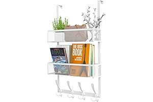 White Punched Metal Over the Door Organizer