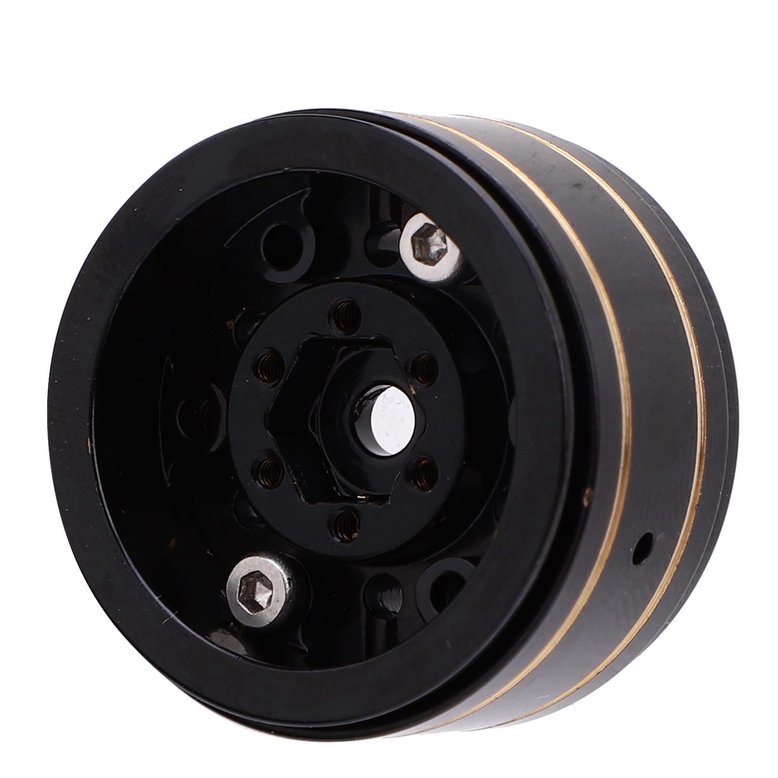 Diyeeni 4 Piezas Beadlock Rueda Cubo de Latón para SCX24 1/18 Coche RC | Bujes de rueda de coche RC de 1 pulgada, bujes de rueda de coche modelo mecanizados CNC, con tornillos, para Axial SCX24