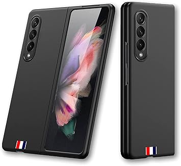 Shild 10 Cent Compatible with Samsung Galaxy Z Fold 3 Case 5G (2021) Ultra Thin Hard PC Shookproof Folding Screen with Stylish Coating (Piano Lacquer) Cover Case (Piano Black)
