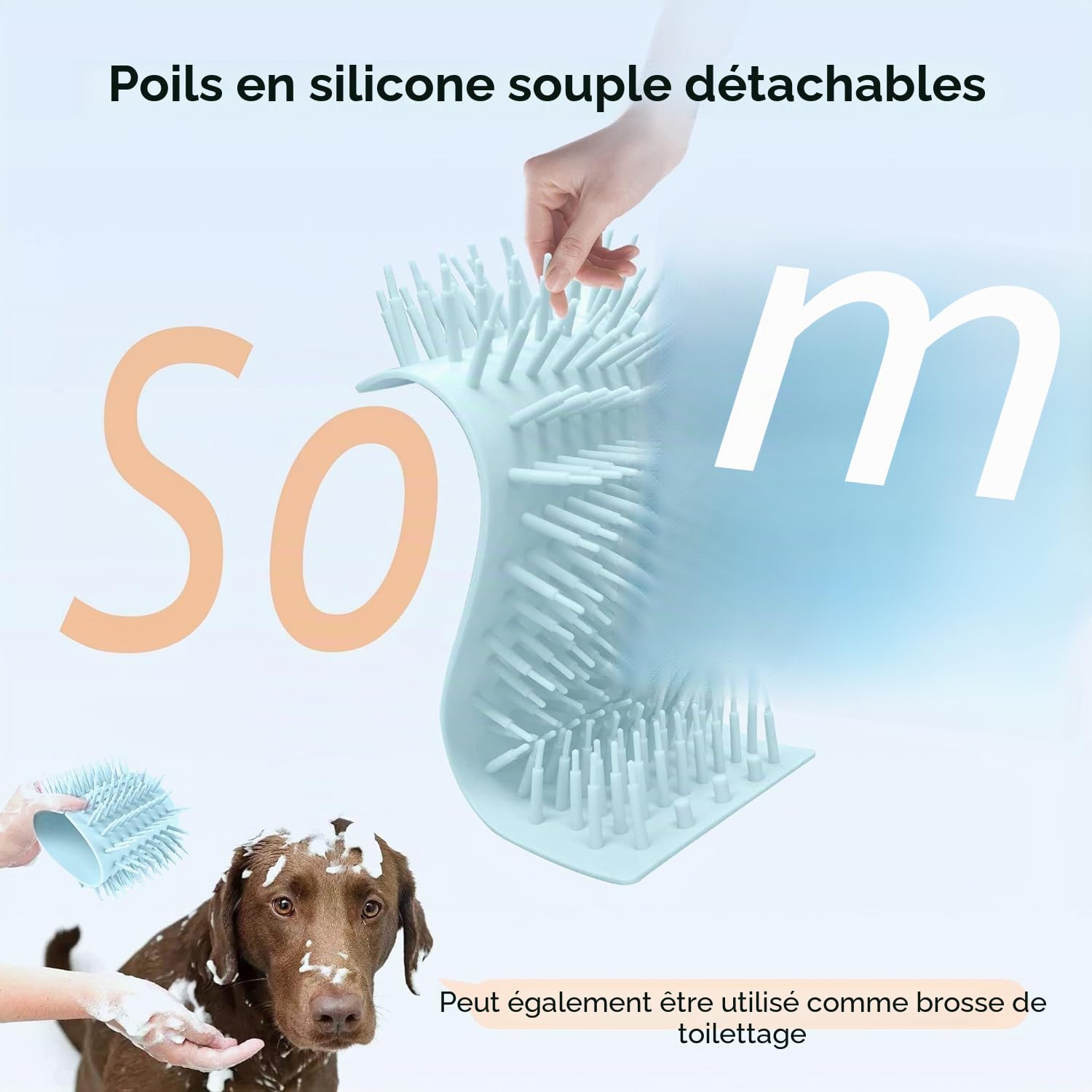 DOGNESS Nettoyeur automatique de pattes de chien en silicone souple - 2000 mAh - Chargement USB - 360° - Pour massage des pattes de chien