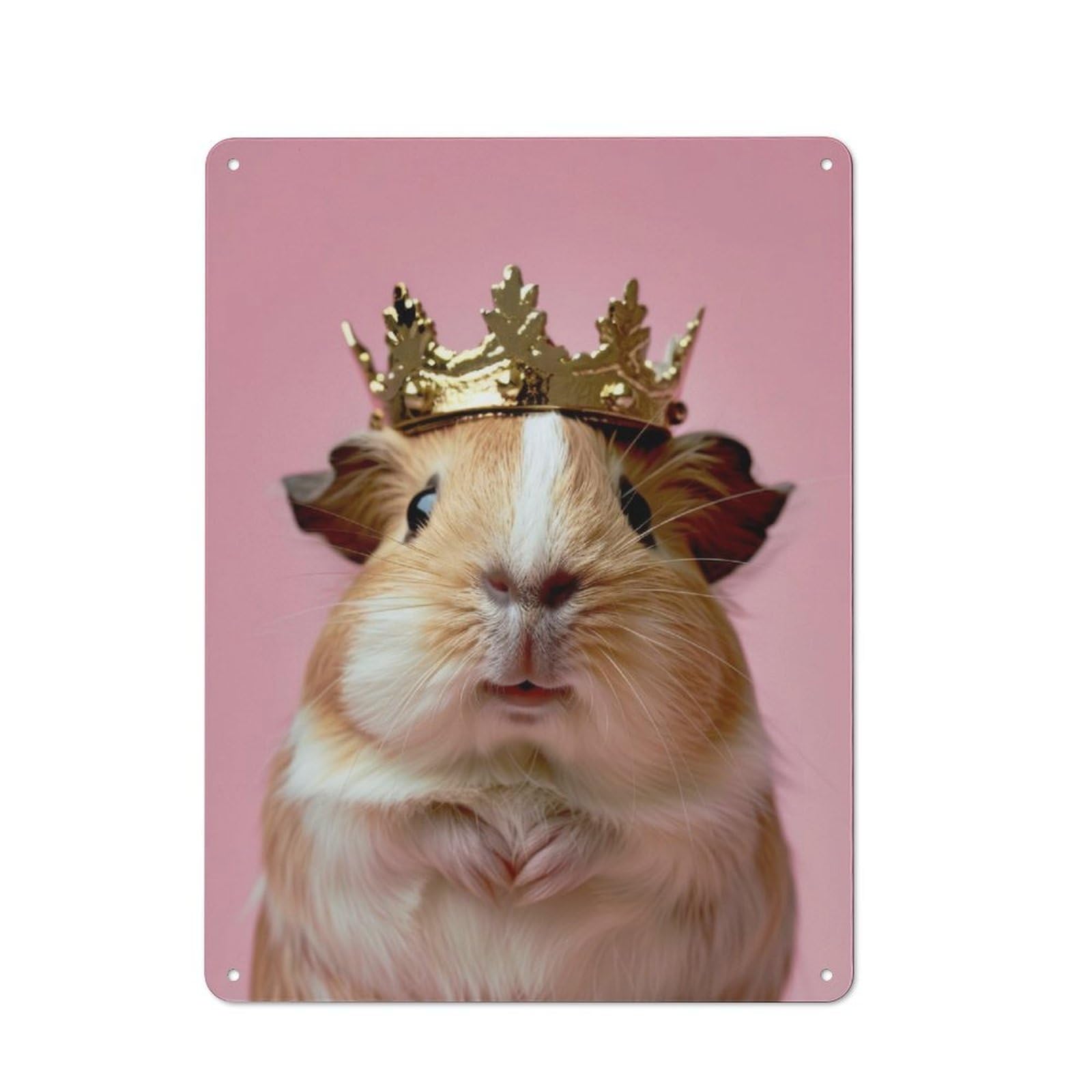 Hamster King Classic Metal Wall Decor 40x30cm, Metal Wall Plaque for Office, Study, Studio Or Hallway