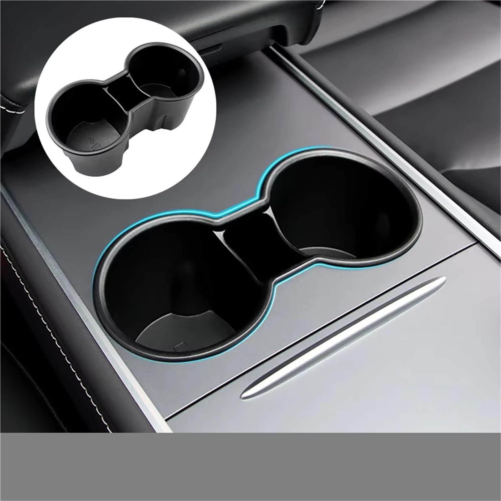 Kompatibel Mit Tesla Für Model Y /3 3+ Für Highland 2024, Mittelkonsole, Getränkehalter, Einsatz, Silikonschlitz, Rutsch-Getränkebegrenzer Getränkehalter Auto(C)