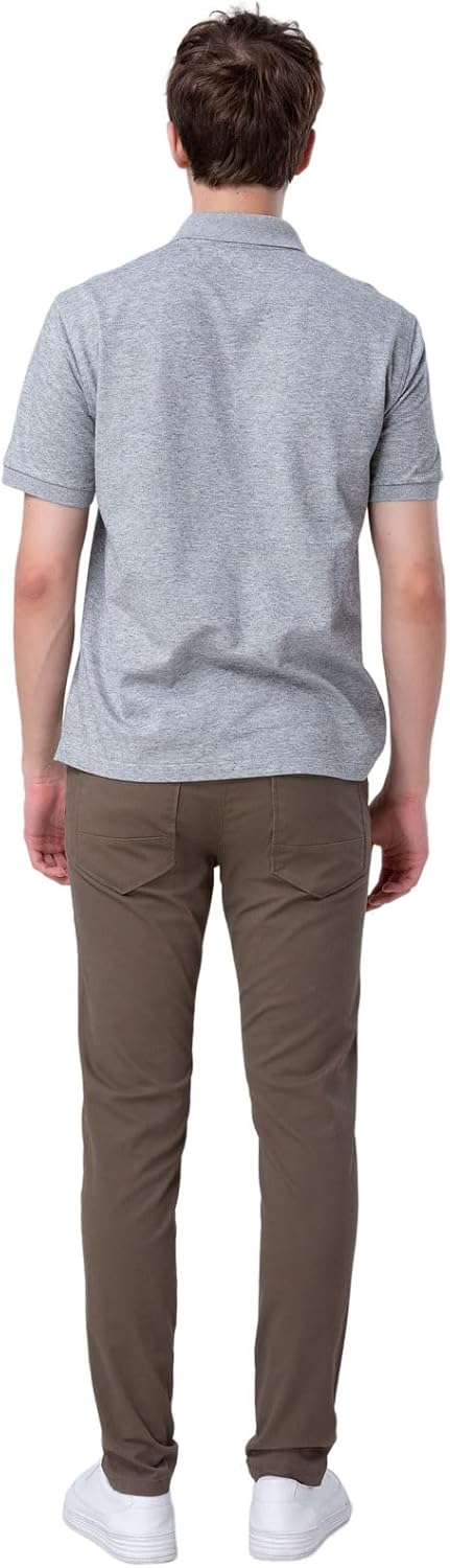 Plaid&Plain Men's Skinny Stretchy Khaki Pants Colored Pants Slim Fit Slacks Tapered Trousers - Image 2