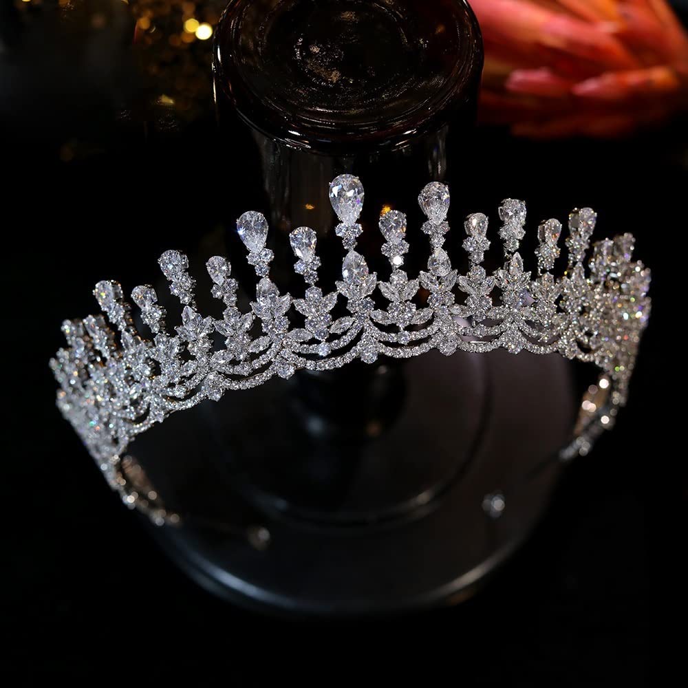 Biżuteria do włosów Diadem z koroną dla kobiet Korona Diademy i korony ślubne dla nowożeńców Wydłużanie nakrycia głowy Damskie Rocznica Akcesoria do włosów Biżuteria ślubna, srebrna