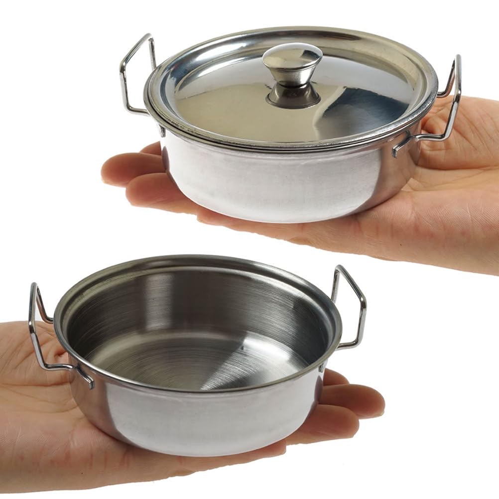 Set di Utensili da Cucina in Acciaio Inossidabile per Bambini Montessori, Mini pentole realistiche, padelle e Utensili, Giocattolo per Cucinare Finta