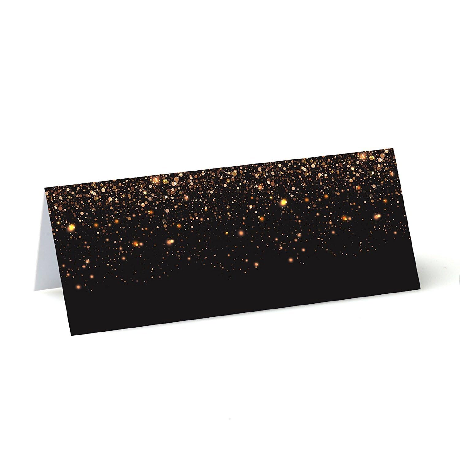 Falling Glitter Table Place Cards – 90mm x 37mm | Blank Name Cards for Weddings, Conferences, Parties, Events | Elegant Place Settings for Guests, Dinner, Banquets, Receptions, Catering & More (105)