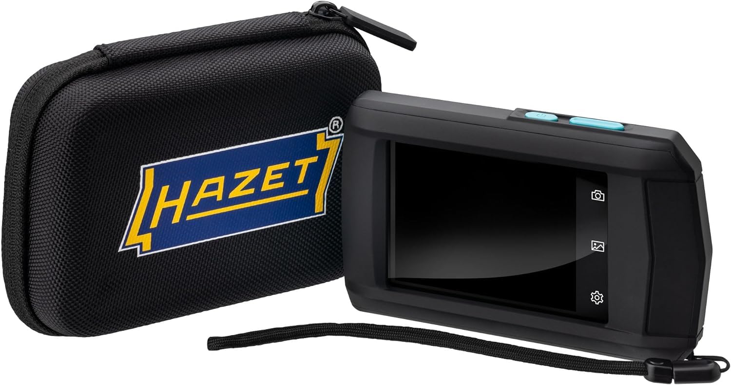 HAZET Cámara termográfica 1992-2, pantalla táctil LCD de 3,5 pulgadas, resolución térmica de 256 x 192 píxeles, para diagnóstico de edificios, instalaciones eléctricas, fontanería