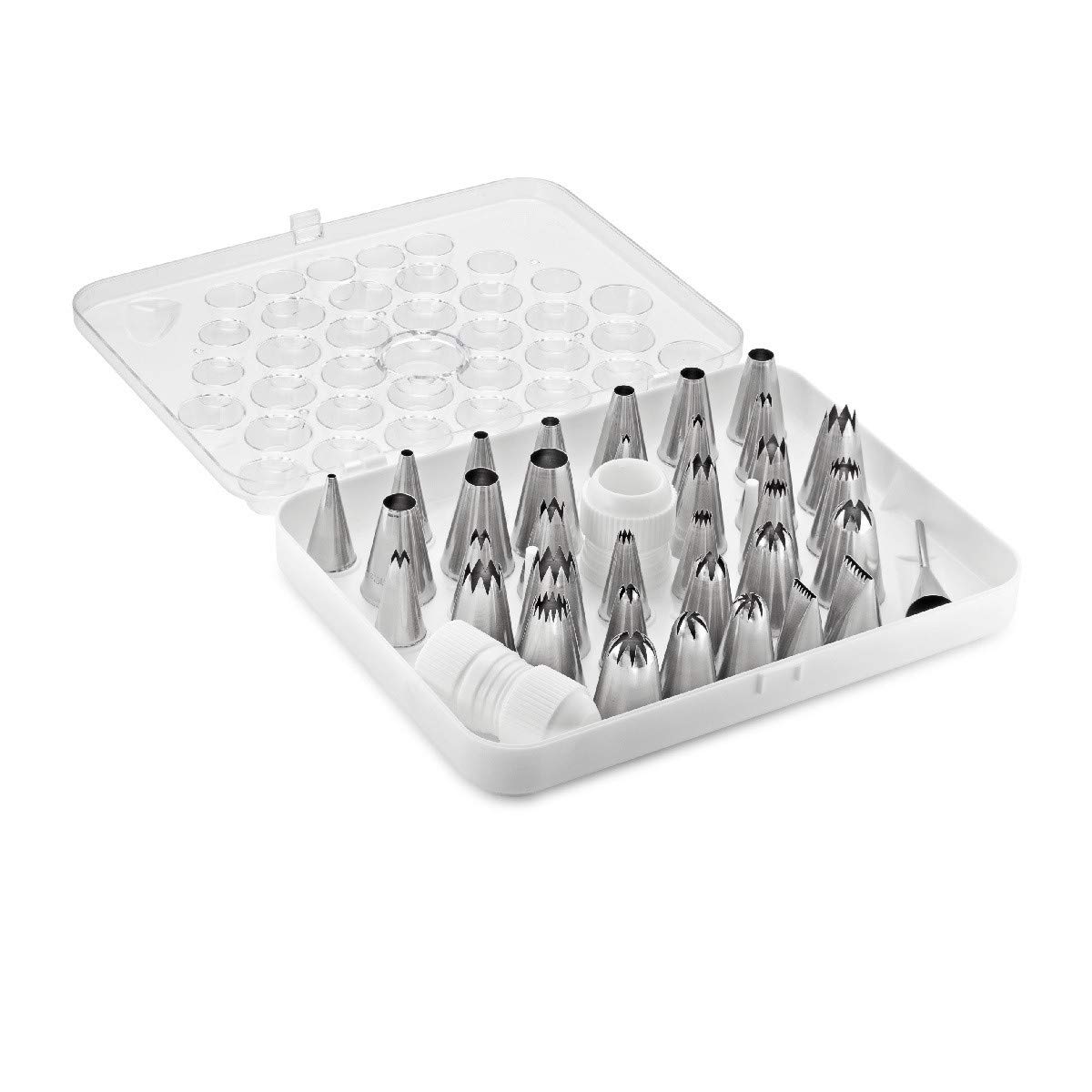 Juego de boquillas térmicas grandes (acero inoxidable, PE), 39 piezas, varios Incluye dos adaptadores y un adaptador de repuesto tamaño L, en estuche de almacenamiento.