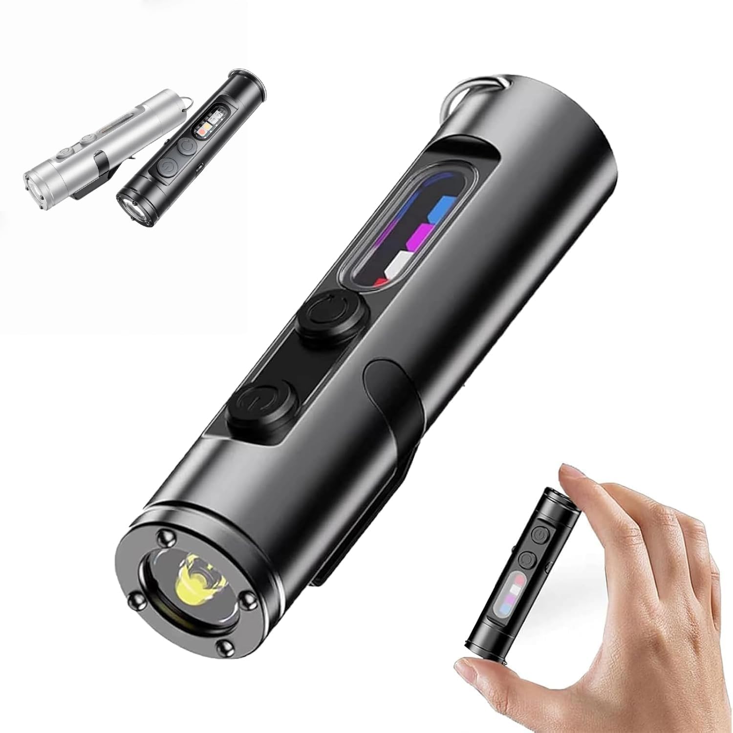 Generico The Ultimate Everyday Micro Tool, Rechargeable LED Magnetic Super Bright Tactical, with Hat Clip, Portable USB Waterproof Mini Flashlight for Outdoor (Black)