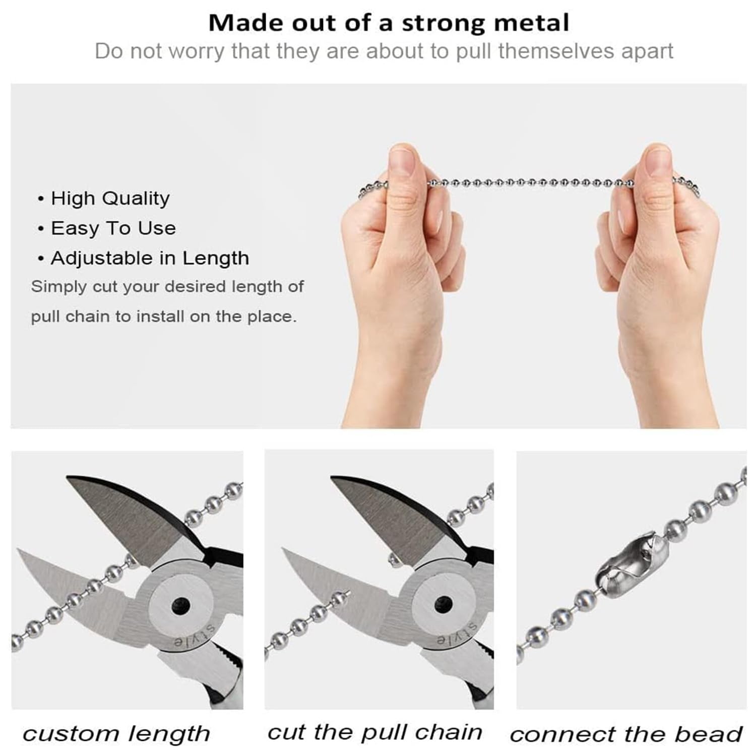 Ceiling Fan Pull Chain - 2 PCS Beaded Replacement -6