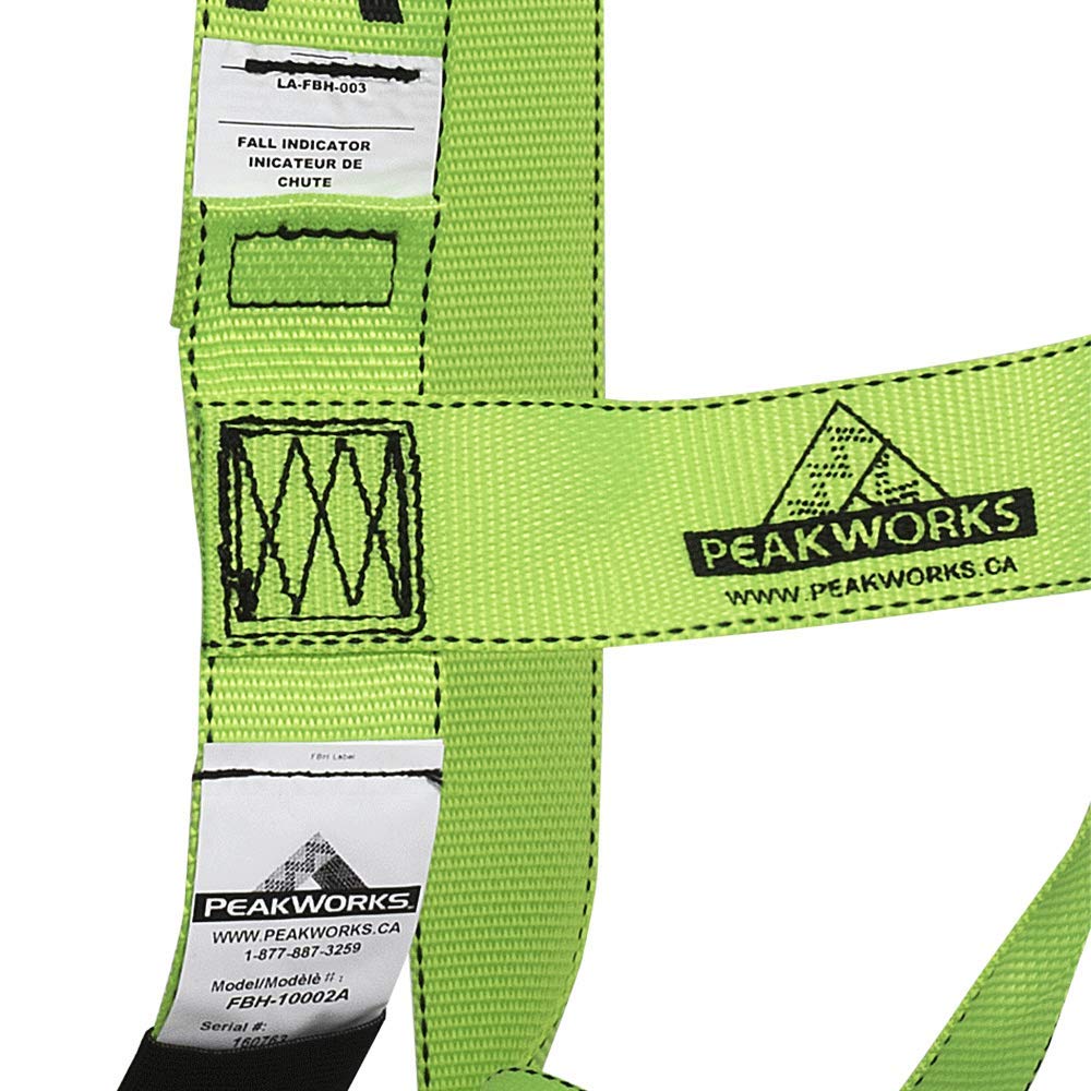 PeakWorks Safety Harness Fall Protection, Full Body, ANSI OSHA
